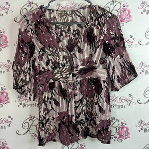 RW&CO. Vneck camo style pattern Women's Multicolor Blouse